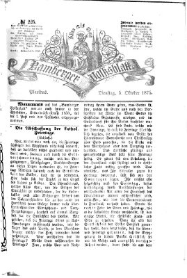 Bamberger Volksblatt Dienstag 5. Oktober 1875