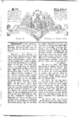 Bamberger Volksblatt Mittwoch 6. Oktober 1875