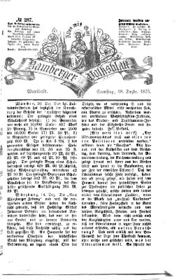 Bamberger Volksblatt Samstag 18. Dezember 1875