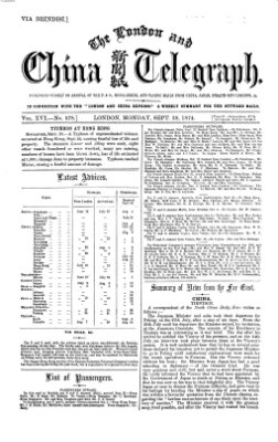 The London and China telegraph Montag 28. September 1874