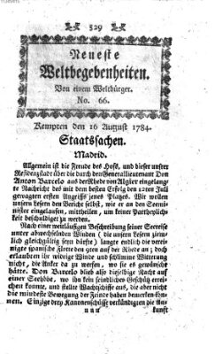 Neueste Weltbegebenheiten (Kemptner Zeitung) Montag 16. August 1784