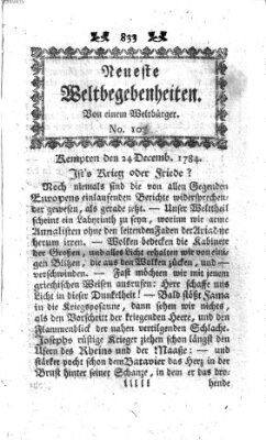 Neueste Weltbegebenheiten (Kemptner Zeitung) Freitag 24. Dezember 1784