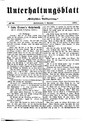 Unterhaltungsblatt zur Pfälzischen Volkszeitung (Pfälzische Volkszeitung) Mittwoch 7. November 1877