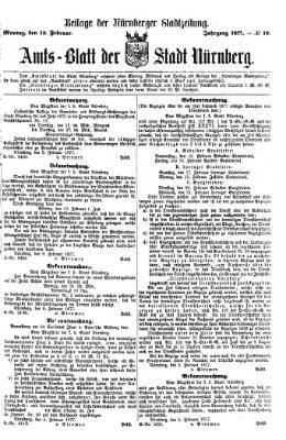 Nürnberger Stadtzeitung (Nürnberger Abendzeitung) Montag 12. Februar 1877