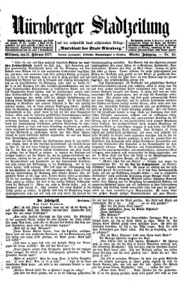 Nürnberger Stadtzeitung (Nürnberger Abendzeitung) Mittwoch 21. Februar 1877