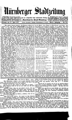 Nürnberger Stadtzeitung (Nürnberger Abendzeitung) Mittwoch 27. Juni 1877