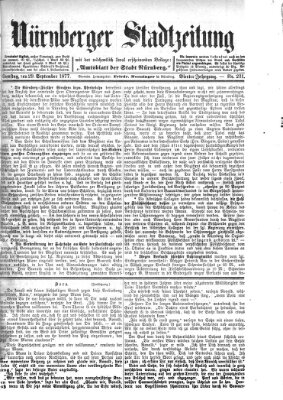 Nürnberger Stadtzeitung (Nürnberger Abendzeitung) Samstag 29. September 1877