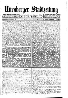 Nürnberger Stadtzeitung (Nürnberger Abendzeitung) Samstag 6. Oktober 1877