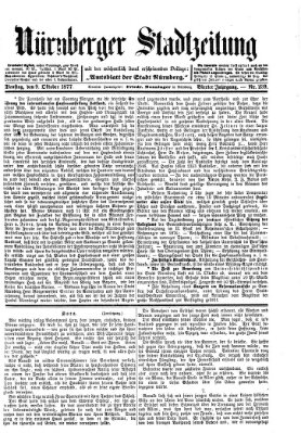 Nürnberger Stadtzeitung (Nürnberger Abendzeitung) Dienstag 9. Oktober 1877