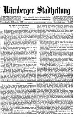 Nürnberger Stadtzeitung (Nürnberger Abendzeitung) Donnerstag 22. November 1877