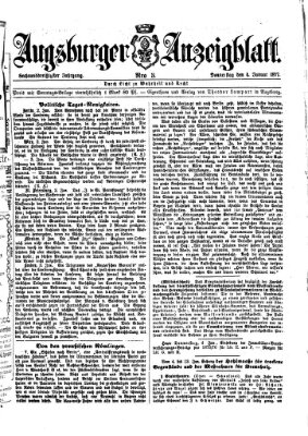Augsburger Anzeigeblatt Donnerstag 4. Januar 1877
