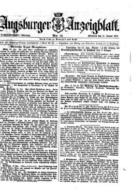 Augsburger Anzeigeblatt Mittwoch 17. Januar 1877