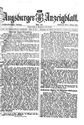 Augsburger Anzeigeblatt Donnerstag 8. Februar 1877