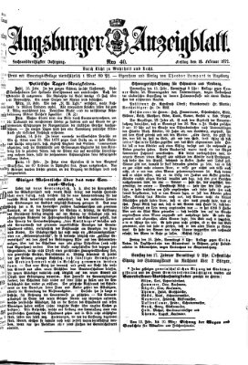 Augsburger Anzeigeblatt Freitag 16. Februar 1877