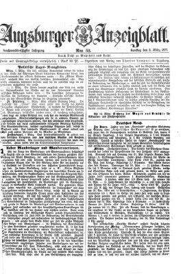 Augsburger Anzeigeblatt Samstag 3. März 1877