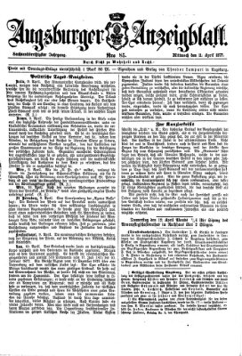 Augsburger Anzeigeblatt Mittwoch 11. April 1877