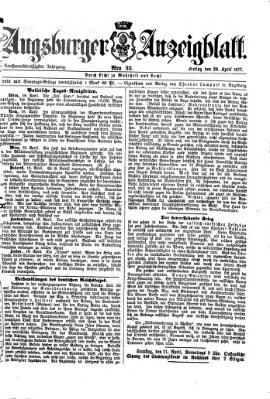 Augsburger Anzeigeblatt Freitag 20. April 1877