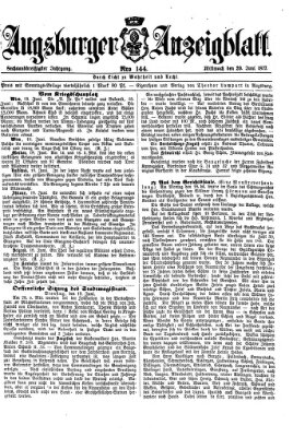 Augsburger Anzeigeblatt Mittwoch 20. Juni 1877