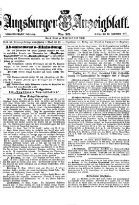 Augsburger Anzeigeblatt Freitag 21. September 1877