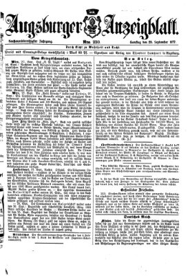 Augsburger Anzeigeblatt Samstag 29. September 1877