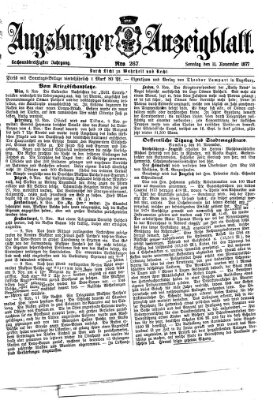 Augsburger Anzeigeblatt Sonntag 11. November 1877