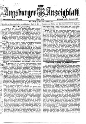 Augsburger Anzeigeblatt Mittwoch 21. November 1877