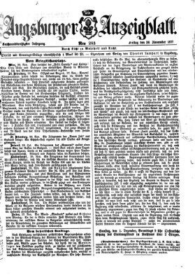 Augsburger Anzeigeblatt Freitag 30. November 1877