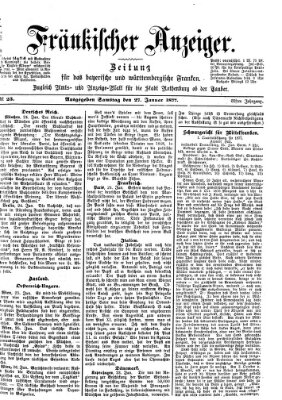 Fränkischer Anzeiger Samstag 27. Januar 1877