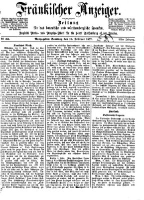 Fränkischer Anzeiger Samstag 10. Februar 1877