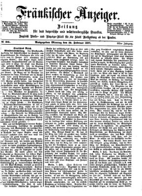 Fränkischer Anzeiger Montag 12. Februar 1877