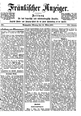 Fränkischer Anzeiger Montag 19. März 1877