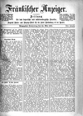 Fränkischer Anzeiger Donnerstag 24. Mai 1877