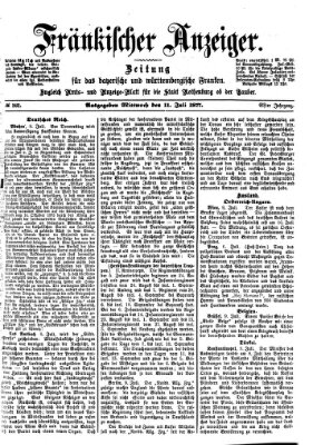 Fränkischer Anzeiger Mittwoch 11. Juli 1877