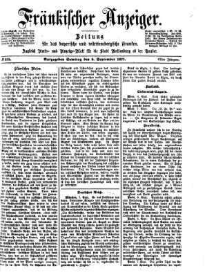 Fränkischer Anzeiger Samstag 8. September 1877