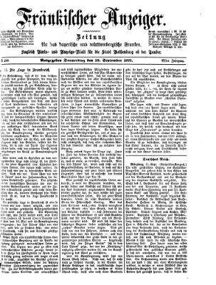 Fränkischer Anzeiger Donnerstag 13. September 1877