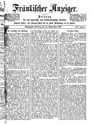 Fränkischer Anzeiger Freitag 21. September 1877