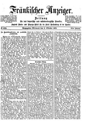 Fränkischer Anzeiger Mittwoch 3. Oktober 1877