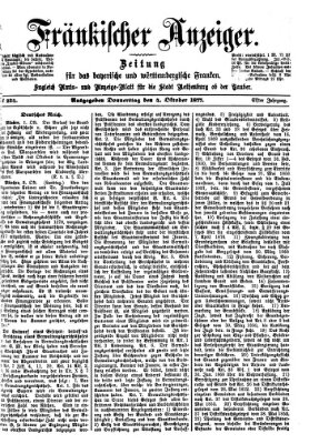 Fränkischer Anzeiger Donnerstag 4. Oktober 1877