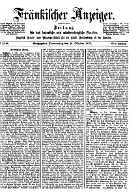 Fränkischer Anzeiger Donnerstag 11. Oktober 1877