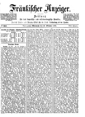 Fränkischer Anzeiger Mittwoch 17. Oktober 1877