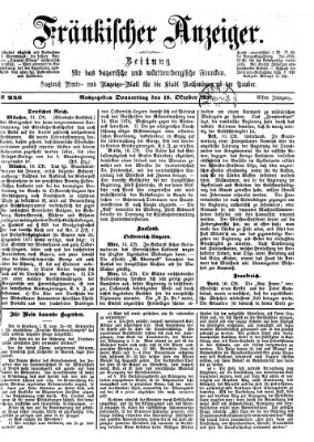 Fränkischer Anzeiger Donnerstag 18. Oktober 1877