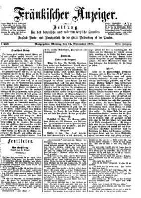 Fränkischer Anzeiger Montag 12. November 1877