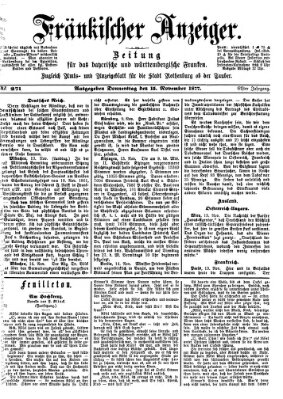 Fränkischer Anzeiger Donnerstag 15. November 1877
