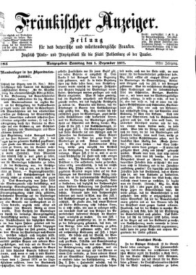 Fränkischer Anzeiger Samstag 1. Dezember 1877