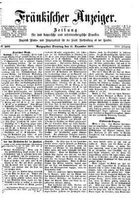 Fränkischer Anzeiger Dienstag 11. Dezember 1877