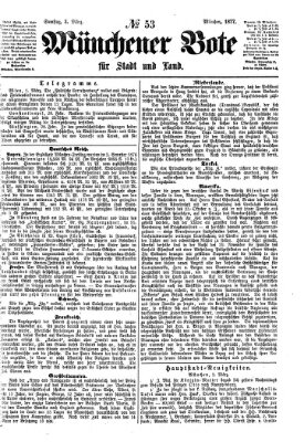 Münchener Bote für Stadt und Land Samstag 3. März 1877