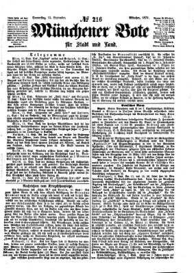 Münchener Bote für Stadt und Land Donnerstag 13. September 1877