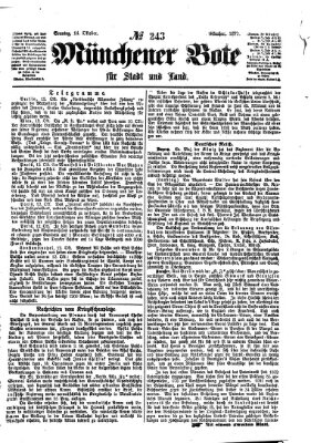 Münchener Bote für Stadt und Land Sonntag 14. Oktober 1877