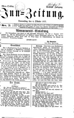 Inn-Zeitung Donnerstag 4. Oktober 1877