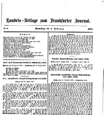 Frankfurter Journal Samstag 3. Februar 1877